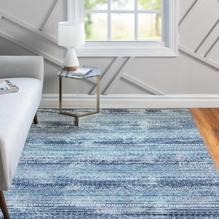 Unique Loom Malibu T-MLBU11 Blue Area Rug Rectangle Lifestyle Image