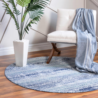 Unique Loom Malibu T-MLBU11 Blue Area Rug Round Lifestyle Image