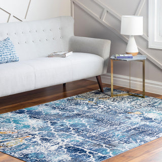 Unique Loom Malibu T-MLBU2 Blue Area Rug Rectangle Lifestyle Image Feature