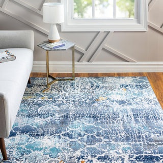 Unique Loom Malibu T-MLBU2 Blue Area Rug Rectangle Lifestyle Image