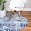 Unique Loom Malibu T-MLBU2 Blue Area Rug Round Lifestyle Image