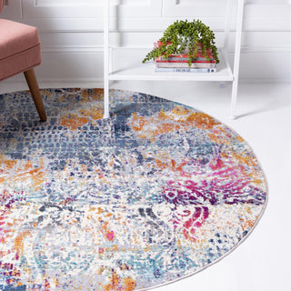 Unique Loom Malibu T-MLBU2 Multi Area Rug Round Lifestyle Image