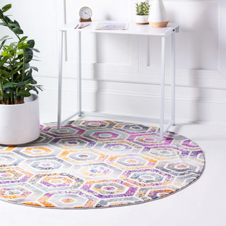 Unique Loom Malibu T-MLBU3 Multi Area Rug Round Lifestyle Image