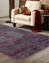 Unique Loom Mangata T-MNG1 Red and Black Area Rug Rectangle Lifestyle Image