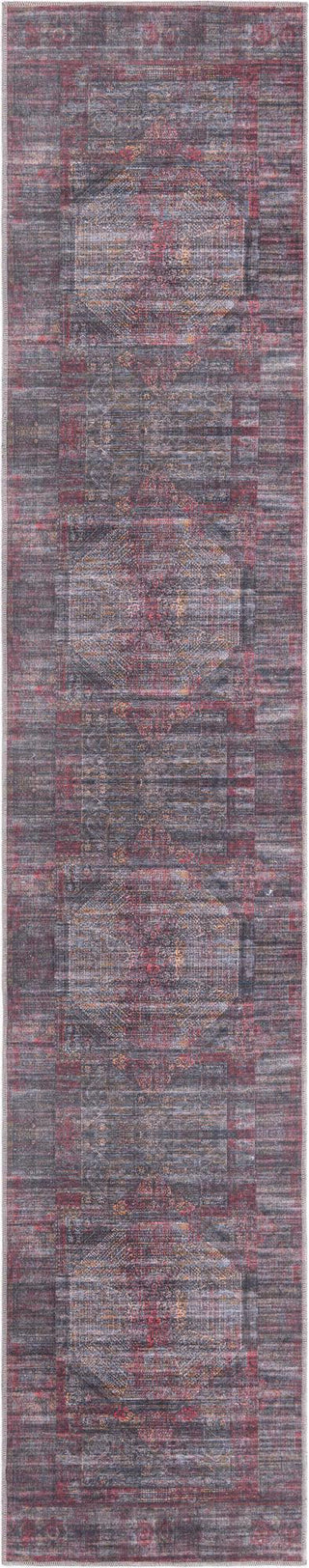 Unique Loom Mangata T-MNG1 Red and Black Area Rug Runner Top-down Image