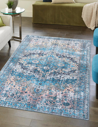 Unique Loom Mangata T-MNG10 Blue Area Rug Rectangle Lifestyle Image Feature