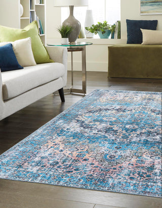 Unique Loom Mangata T-MNG10 Blue Area Rug Rectangle Lifestyle Image