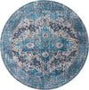 Unique Loom Mangata T-MNG10 Blue Area Rug Round Top-down Image