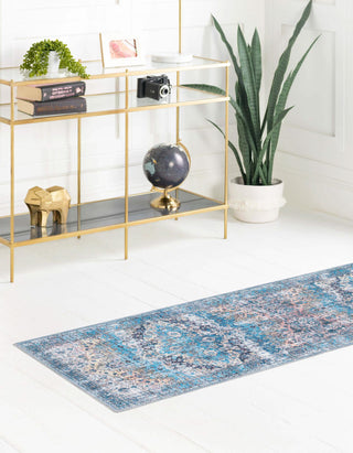 Unique Loom Mangata T-MNG10 Blue Area Rug Runner Lifestyle Image