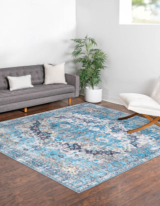 Unique Loom Mangata T-MNG10 Blue Area Rug Square Lifestyle Image