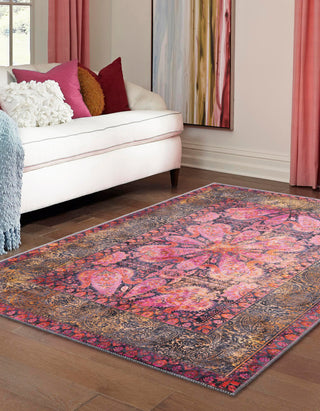 Unique Loom Mangata T-MNG2 Pink Area Rug Rectangle Lifestyle Image