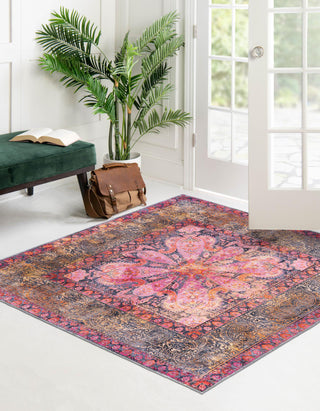 Unique Loom Mangata T-MNG2 Pink Area Rug Square Lifestyle Image