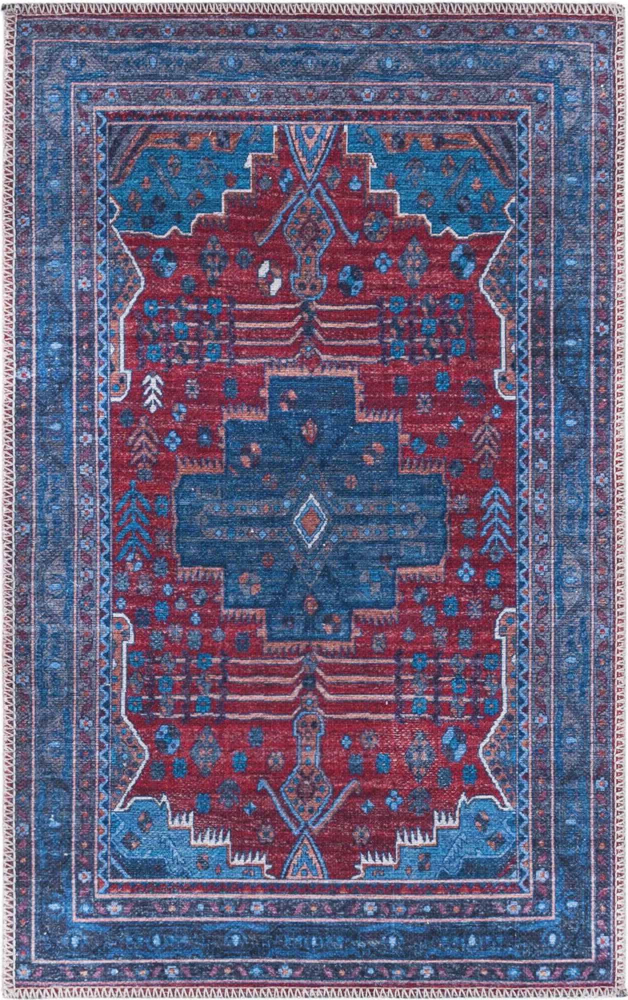 Unique Loom Mangata T-MNG3 Red and Blue Area Rug main image