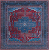 Unique Loom Mangata T-MNG3 Red and Blue Area Rug Square Top-down Image