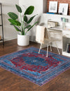 Unique Loom Mangata T-MNG3 Red and Blue Area Rug Square Lifestyle Image