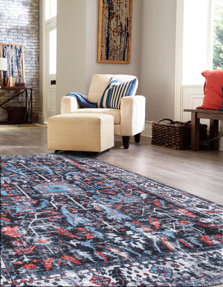 Unique Loom Mangata T-MNG4 Black Area Rug Rectangle Lifestyle Image