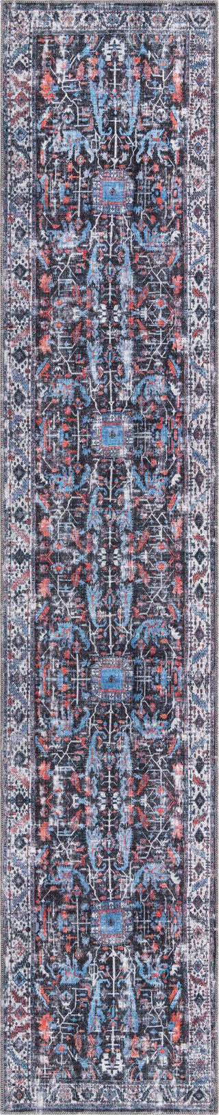 Unique Loom Mangata T-MNG4 Black Area Rug Runner Top-down Image