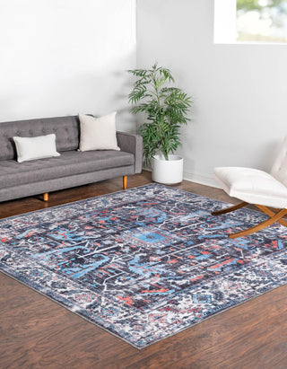 Unique Loom Mangata T-MNG4 Black Area Rug Square Lifestyle Image