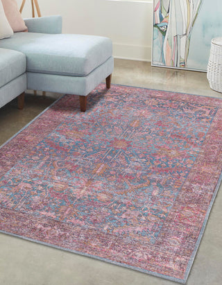 Unique Loom Mangata T-MNG5 Antique Blue Area Rug Rectangle Lifestyle Image Feature