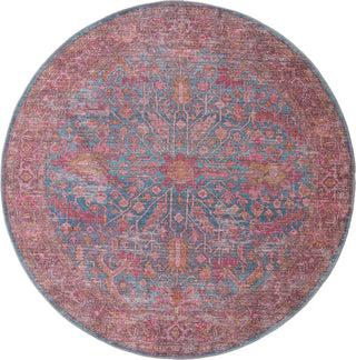 Unique Loom Mangata T-MNG5 Antique Blue Area Rug Round Top-down Image