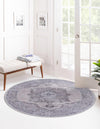 Unique Loom Mangata T-MNG6 Ivory and Gray Area Rug Round Lifestyle Image