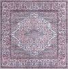 Unique Loom Mangata T-MNG7 Beige and Pink Area Rug Square Top-down Image