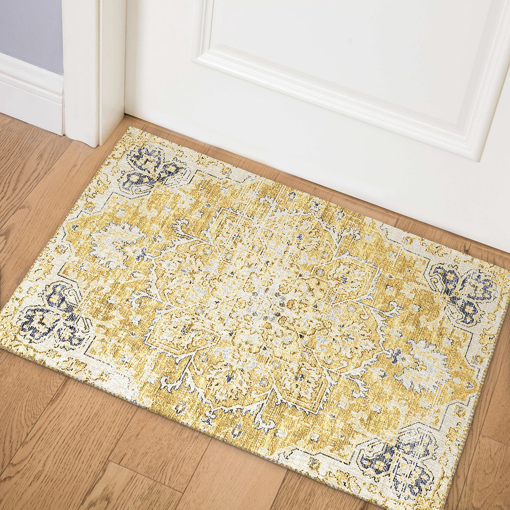 Dalyn Marbella MB3 Gold Area Rug Room Image Feature