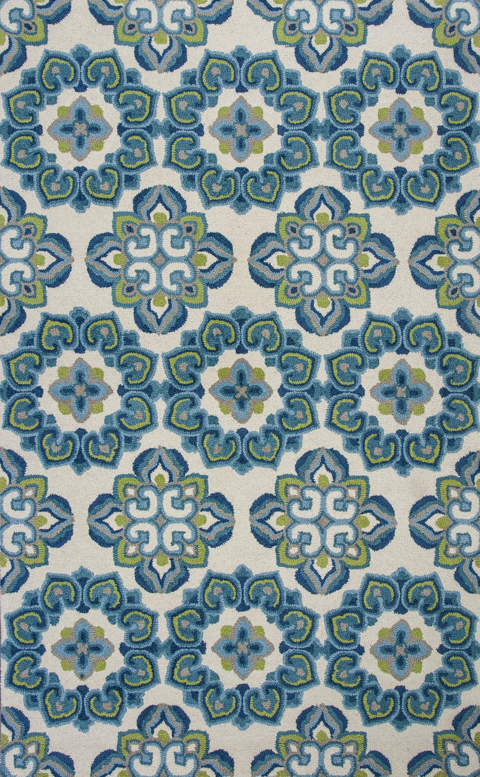 KAS Marbella 3506 Ivory/Blue Courtyard Area Rug