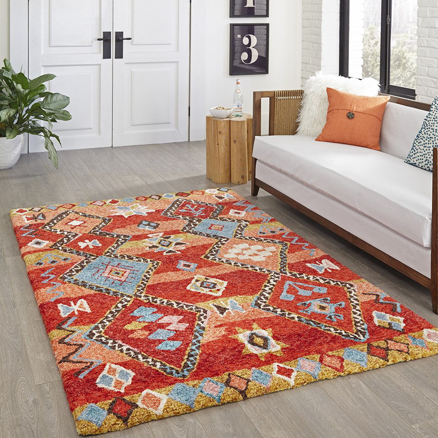 Momeni Margaux MGX-1 Red Area Rug Room Image Feature
