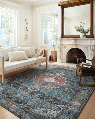 Loloi Margot MAT-05 Ocean/Brick Area Rug Lifestyle Image Feature