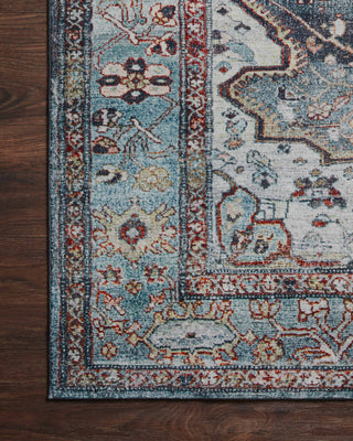 Loloi Margot MAT-05 Ocean/Brick Area Rug Corner Image