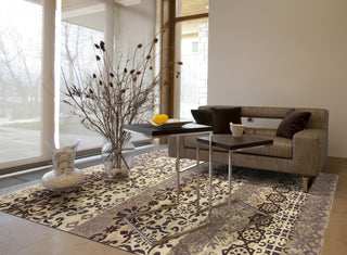 KAS Marrakesh 4512 Ivory/Slate Damask Area Rug Main Image Feature