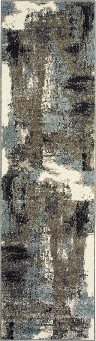 LR Resources Matrix 81156 Walnut / Silver Blue Area Rug 