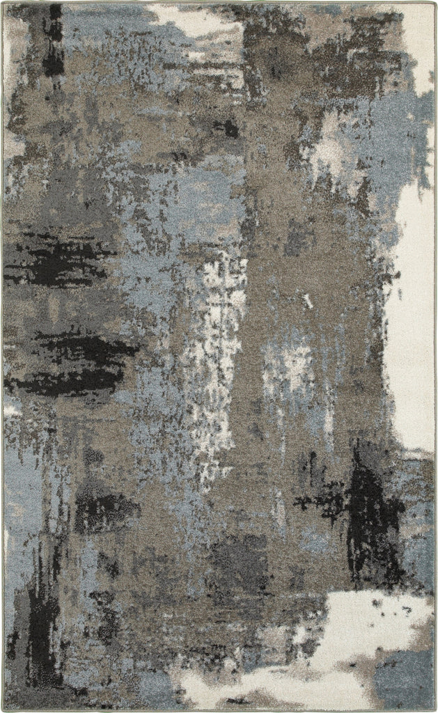 LR Resources Matrix 81156 Walnut / Silver Blue Area Rug main image