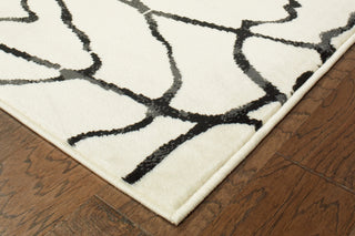 LR Resources Matrix 81200 White / Black Area Rug Alternate Image