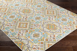 Surya Mavrick MAV-7037 Neutral/Blue Area Rug Closeup