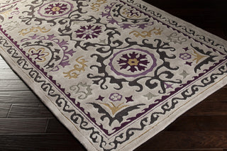 Surya Mamba MBA-9022 Light Gray Hand Tufted Area Rug 5x8 Corner