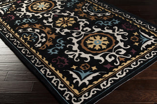 Surya Mamba MBA-9025 Black Hand Tufted Area Rug 5x8 Corner