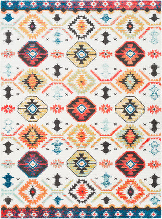 Surya Moroccan Shag MCS-2300 Bright Red Orange White Yellow Aqua Charcoal Blue Area Rug main image