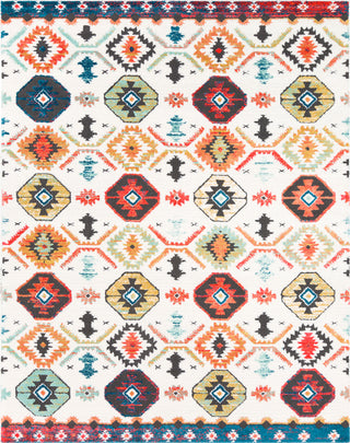 Surya Moroccan Shag MCS-2300 Bright Red Orange White Yellow Aqua Charcoal Blue Area Rug Main Image 8 X 10