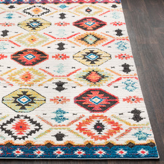 Surya Moroccan Shag MCS-2300 Bright Red Orange White Yellow Aqua Charcoal Blue Area Rug Detail Image