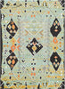 Surya Moroccan Shag MCS-2303 Aqua Bright Orange Yellow Charcoal White Area Rug main image