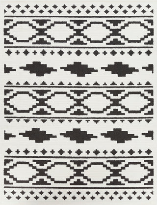 Surya Moroccan Shag MCS-2305 Black Charcoal White Area Rug Main Image 8 X 10