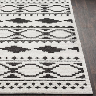 Surya Moroccan Shag MCS-2305 Black Charcoal White Area Rug Detail Image