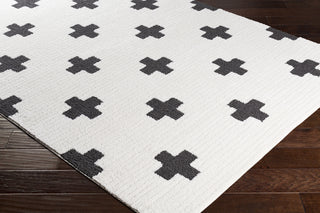 Surya Moroccan Shag MCS-2306 Black Charcoal White Area Rug Corner Image