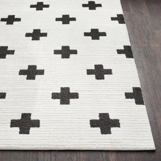 Surya Moroccan Shag MCS-2306 Black Charcoal White Area Rug Detail Image