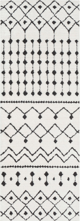 Surya Moroccan Shag MCS-2309 Black Charcoal White Area Rug Runner Image