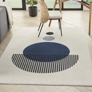 Nourison Modern Passion MDP04 Ivory Blue Area Rug Detail Image