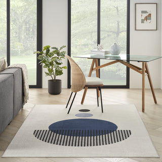 Nourison Modern Passion MDP04 Ivory Blue Area Rug Detail Image