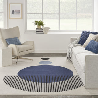 Nourison Modern Passion MDP04 Ivory Blue Area Rug Main Image